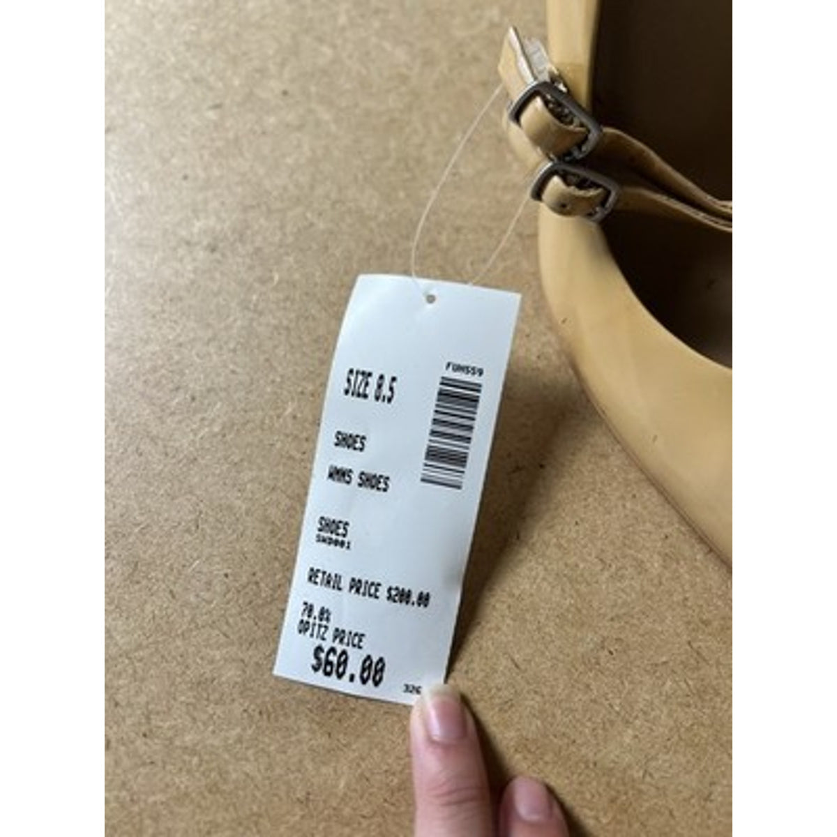 Via Spiga Shoes Womens 8.5 Beige Patent Pump Double Strap Round Toe High Heel