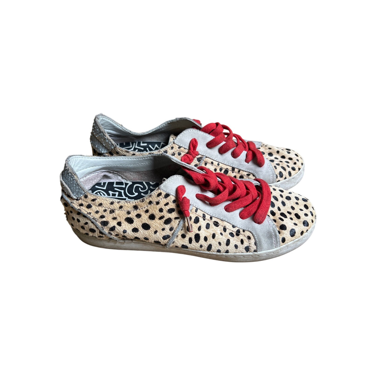 Women’s Dolce Vita Leopard Calf Hair Sneakers Women Size 10