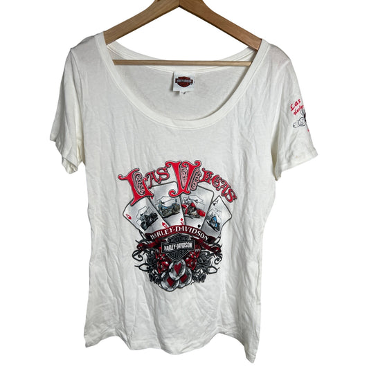 Harley Davidson XL Las Vegas Poker Fitted Women T-shirt