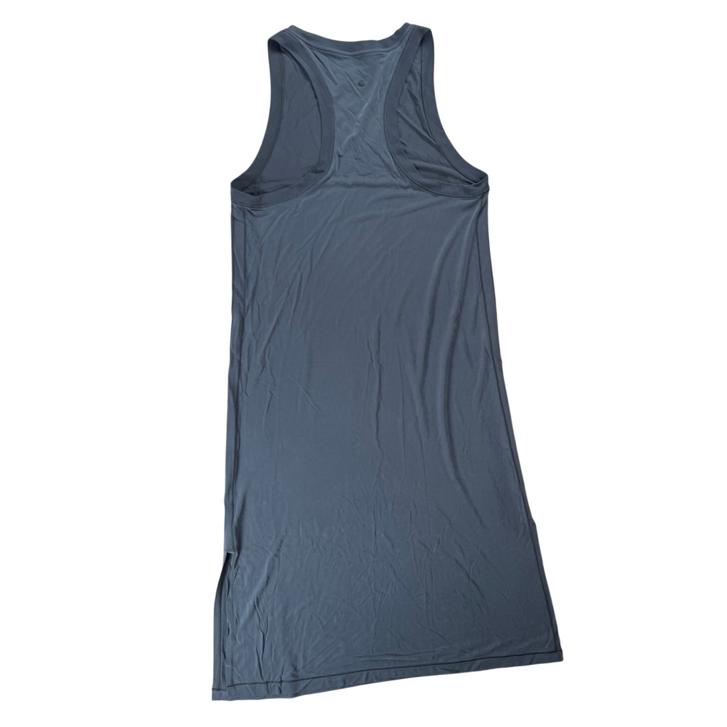 Athleta Essential Midi Dress Sz Medium Gray Sleeveless Scoop Neck Supima Cotton