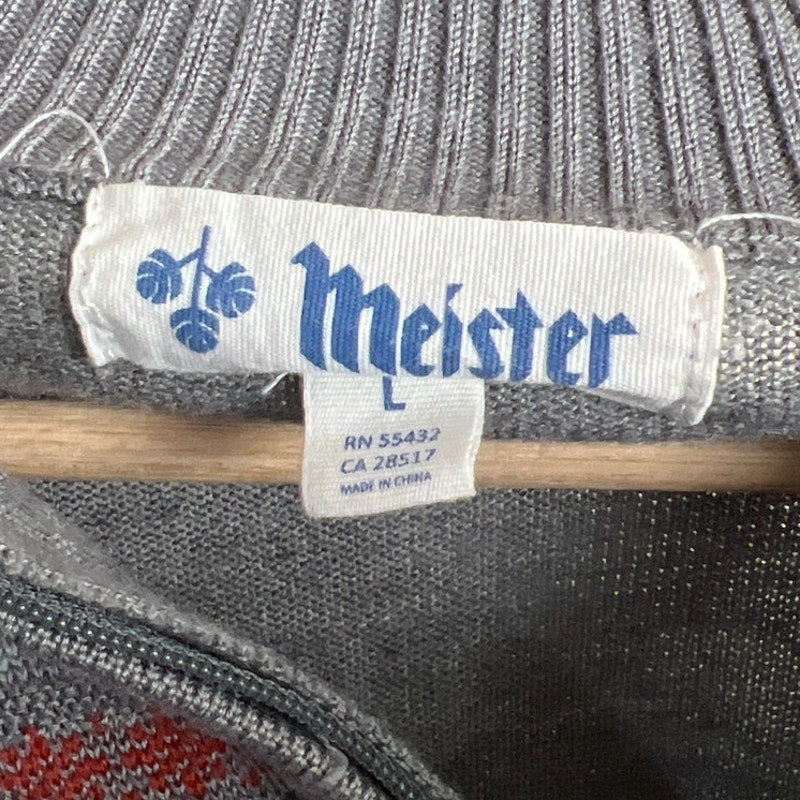 Meister Large 1/4 Zip Wool Blend Men's Sweater