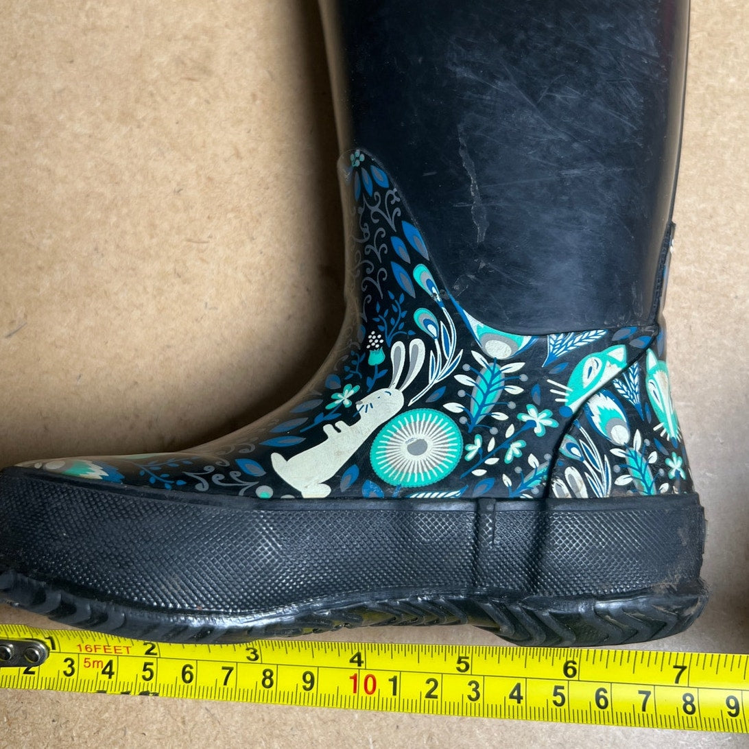 BOGS Classic High Blue Floral Boot Size Kids 10 Warm Rain Waterproof