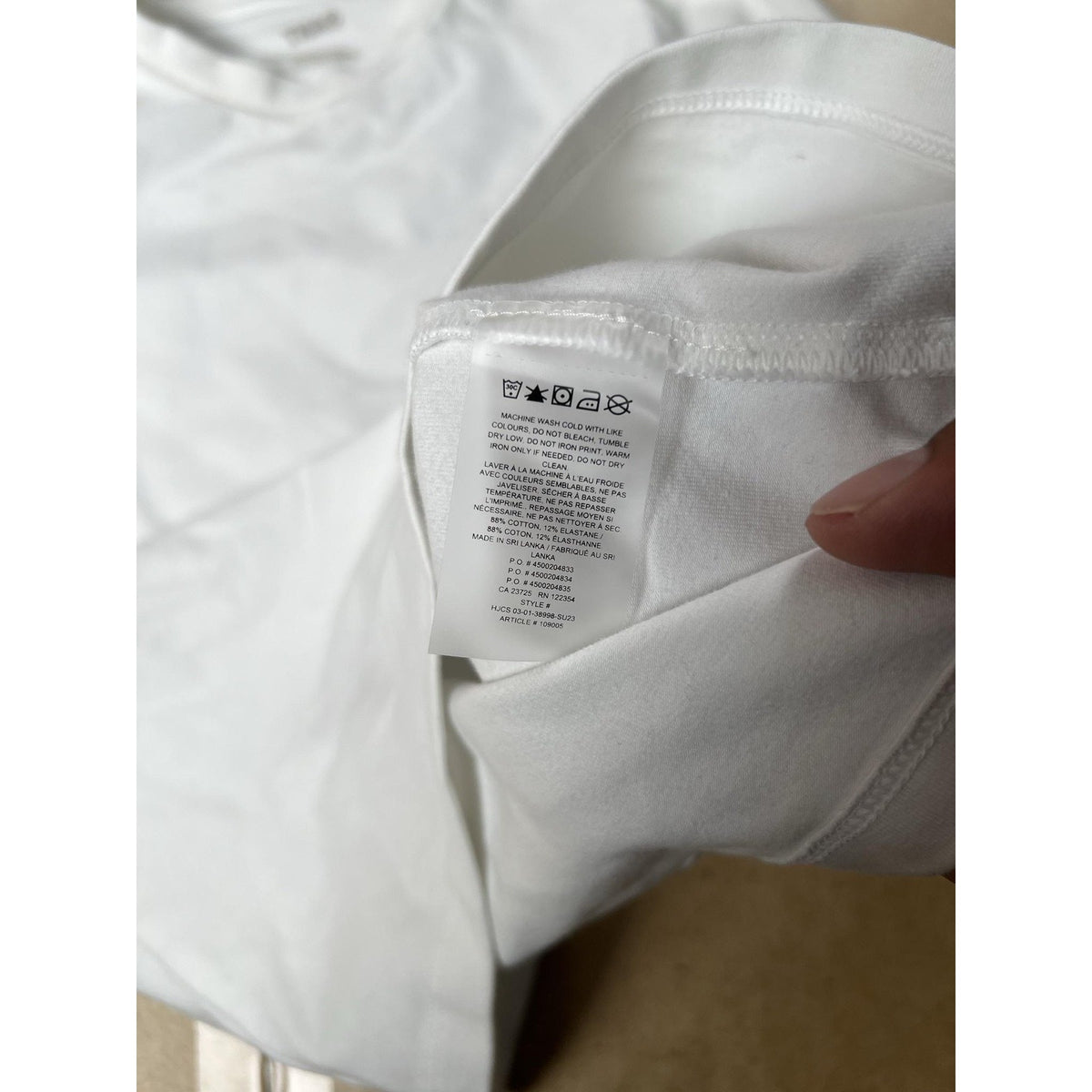 Tna T-Shirt Womens 2XS White Crew Neck Jersey Slim Stretch Tagless Casual