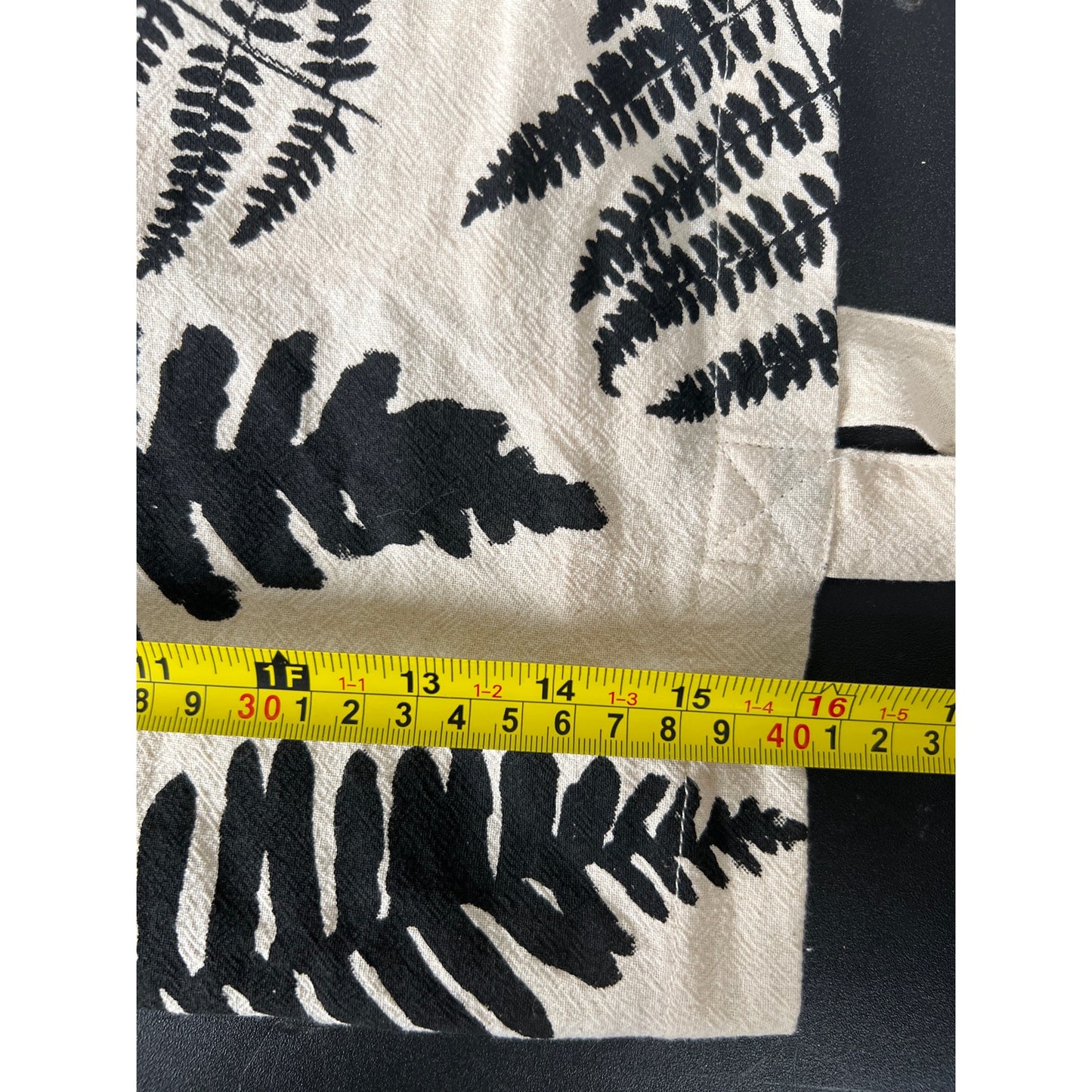 Tag Tote Fern Pattern Floral Bag White *Dimensions In Pictures*