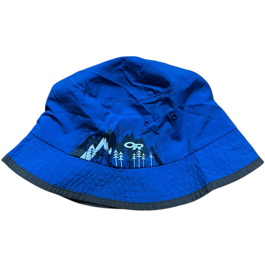 Ocean Pacific Boys Blue Bucket Hat Mountain Scene Size Large L 6-12Y
