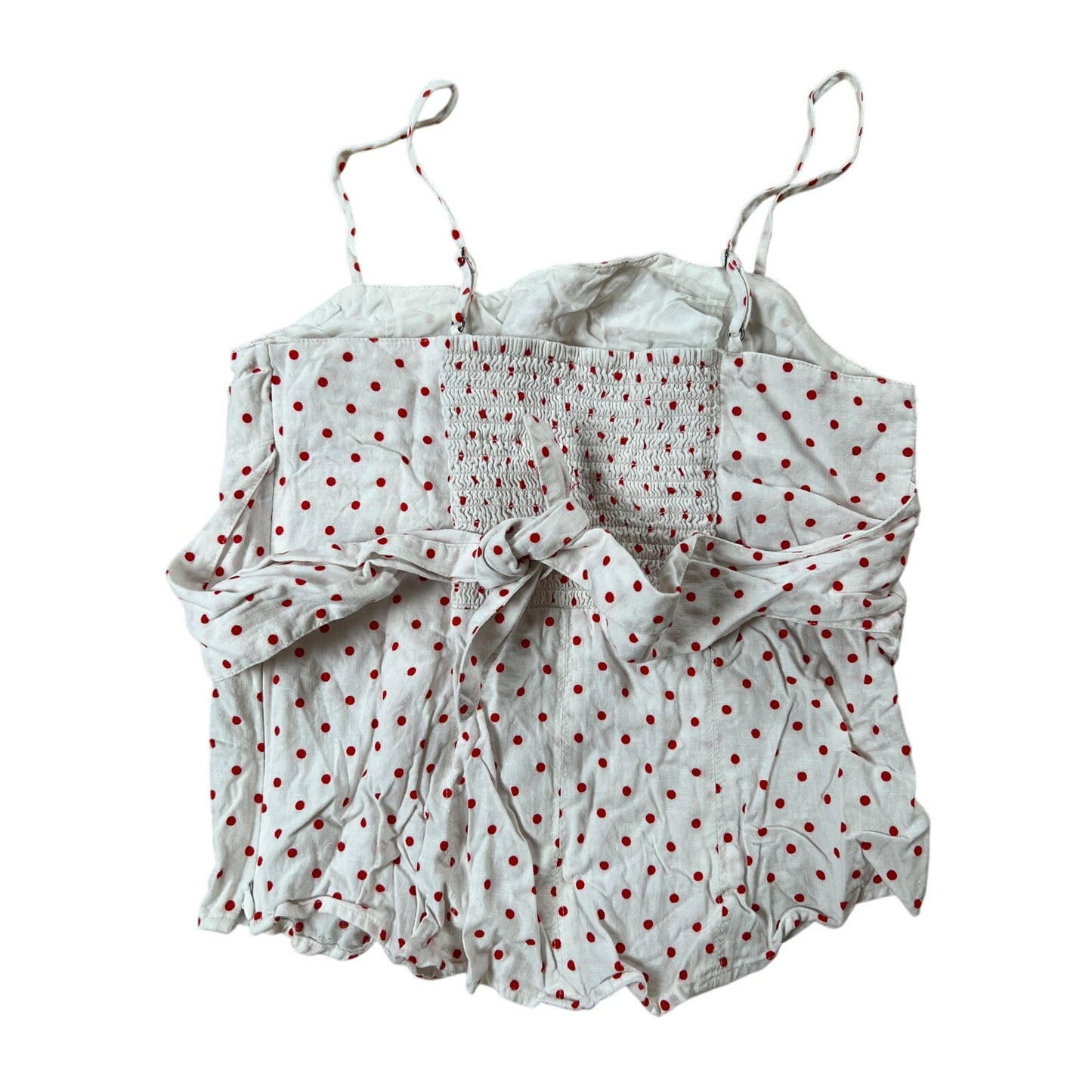 Anthropologie Maeve White and Red Polka Dot Tank Top Size 6