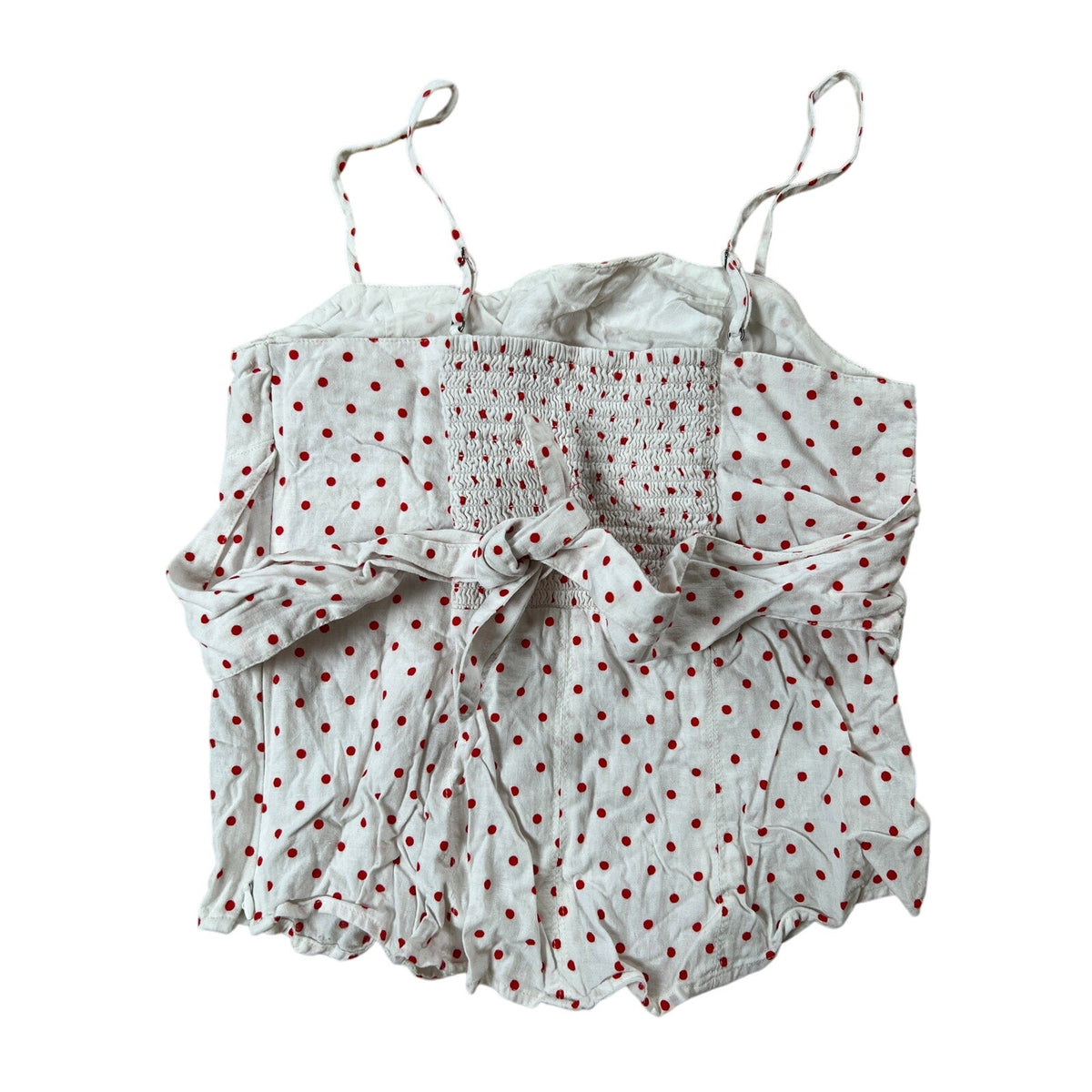 Anthropologie Maeve White and Red Polka Dot Tank Top Size 6