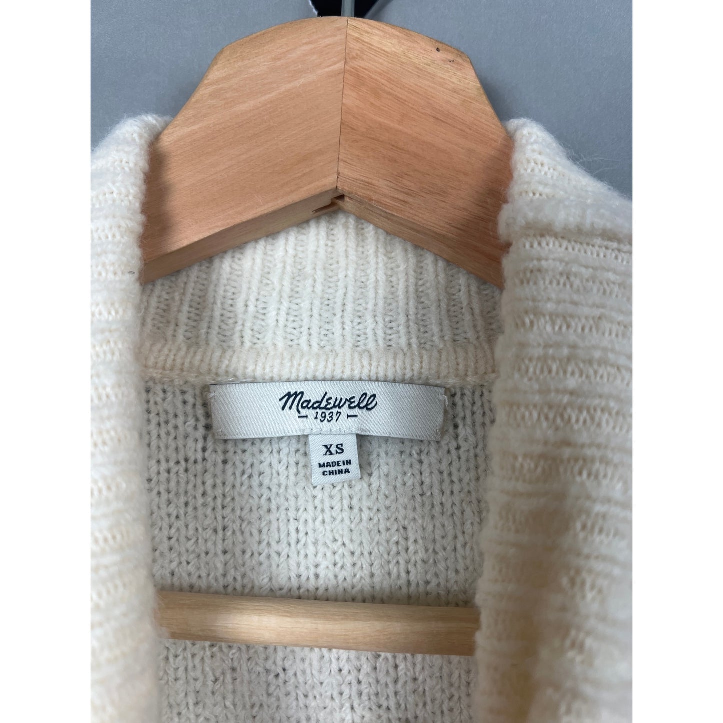 Madewell XS Snowglobe Bobble Turtleneck White Pullover Sweatshirt Nylon/Wool