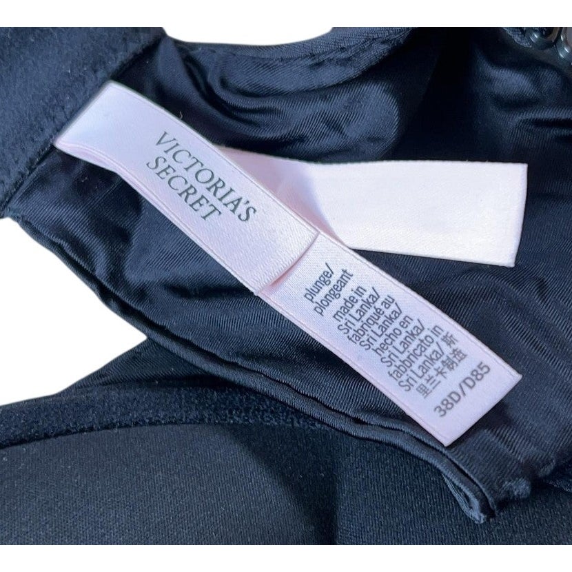 Victoria's Secret Bra Womens 38D Black T-Shirt Molded Padded Underwired