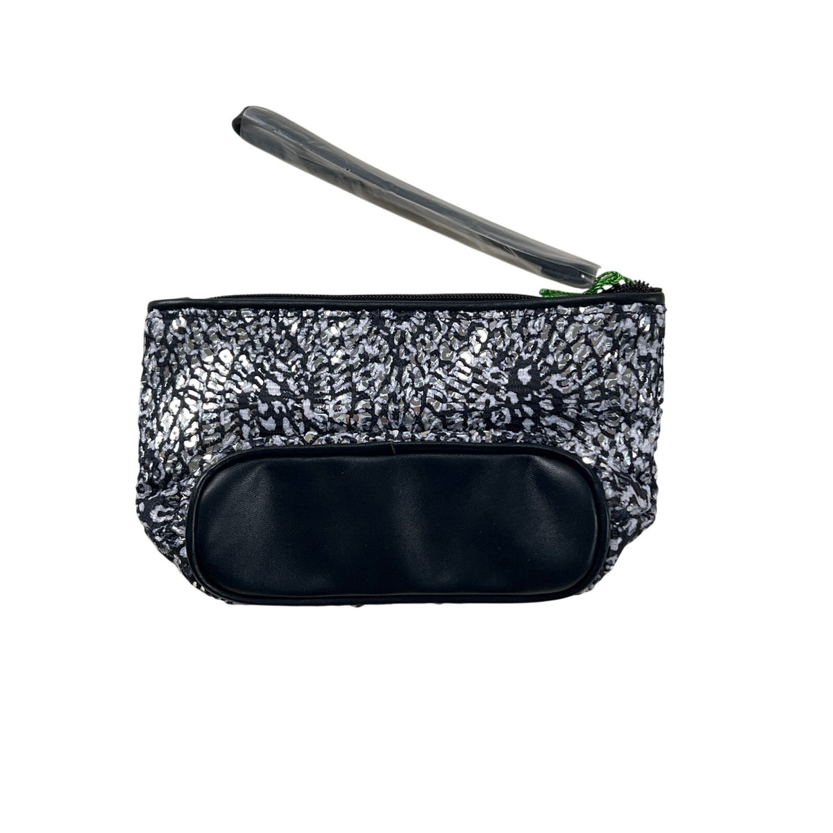 NWT Vera Bradley Mesh Sequin Wristlet CAMOCAT BLACK Small Bag
