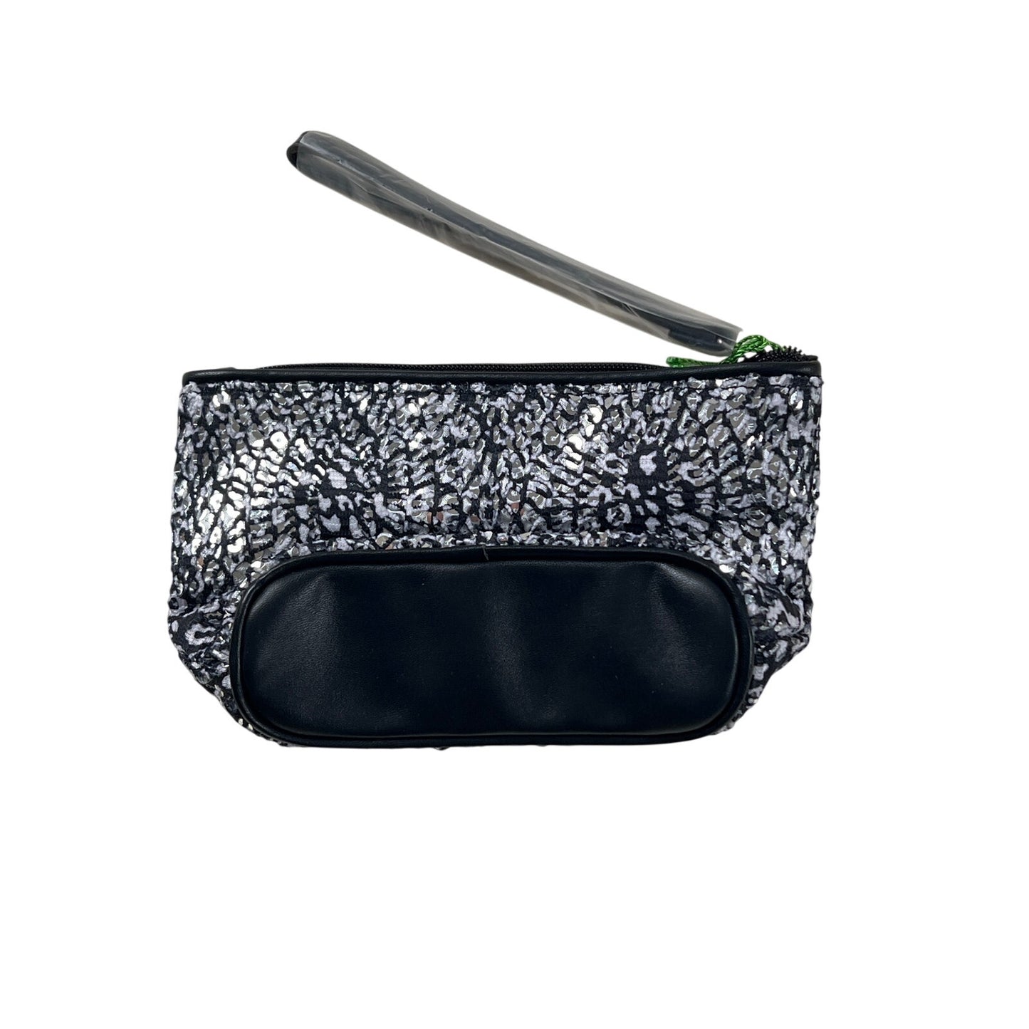 NWT Vera Bradley Mesh Sequin Wristlet CAMOCAT BLACK Small Bag