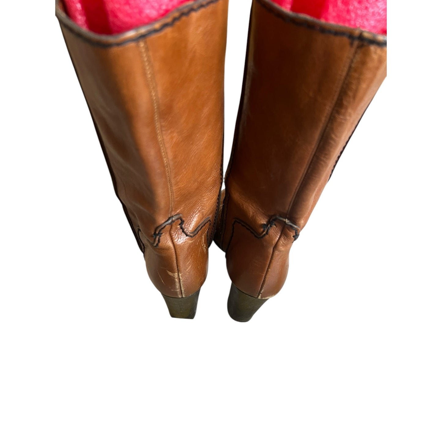 Chloe Tall Leather Heel Boots Size 36 Made In Italy Bohemian Chic