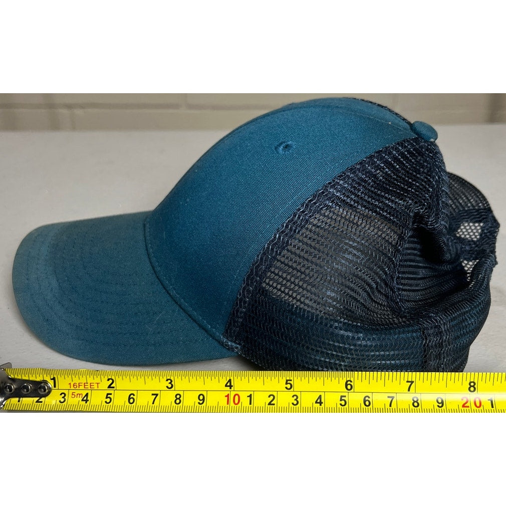 Patagonia Trout Trucker Hat Fitz Mens Turquoise Blue Snapback