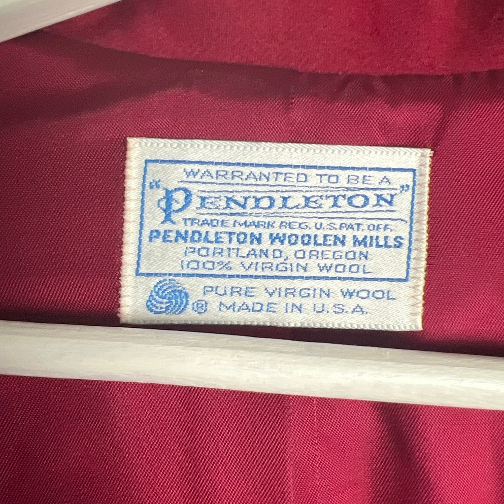 Pendleton Size 22W Wool Pink Button Blazer Burgundy
