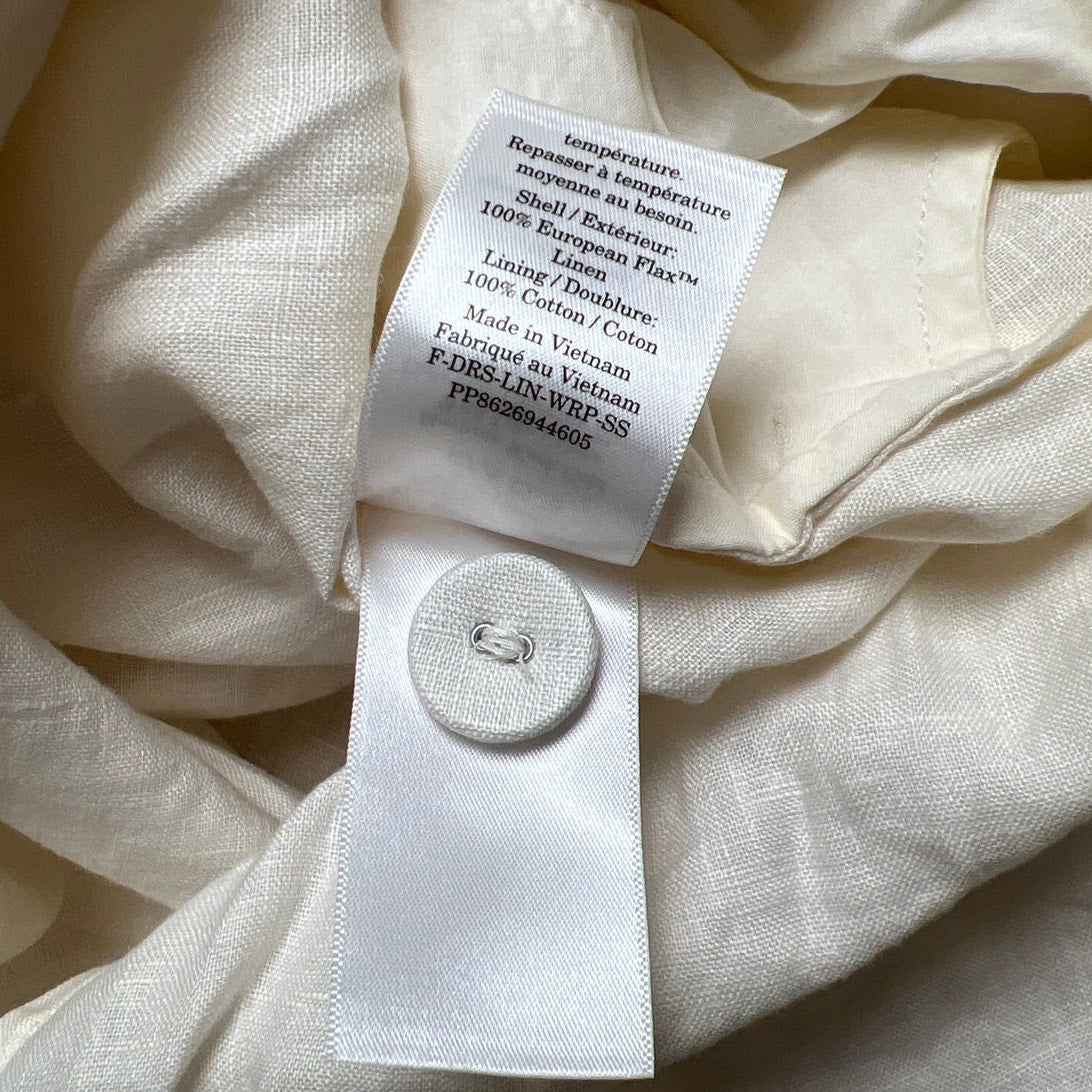 Everlane Cream Linen Midi Wrap Dress Size S
