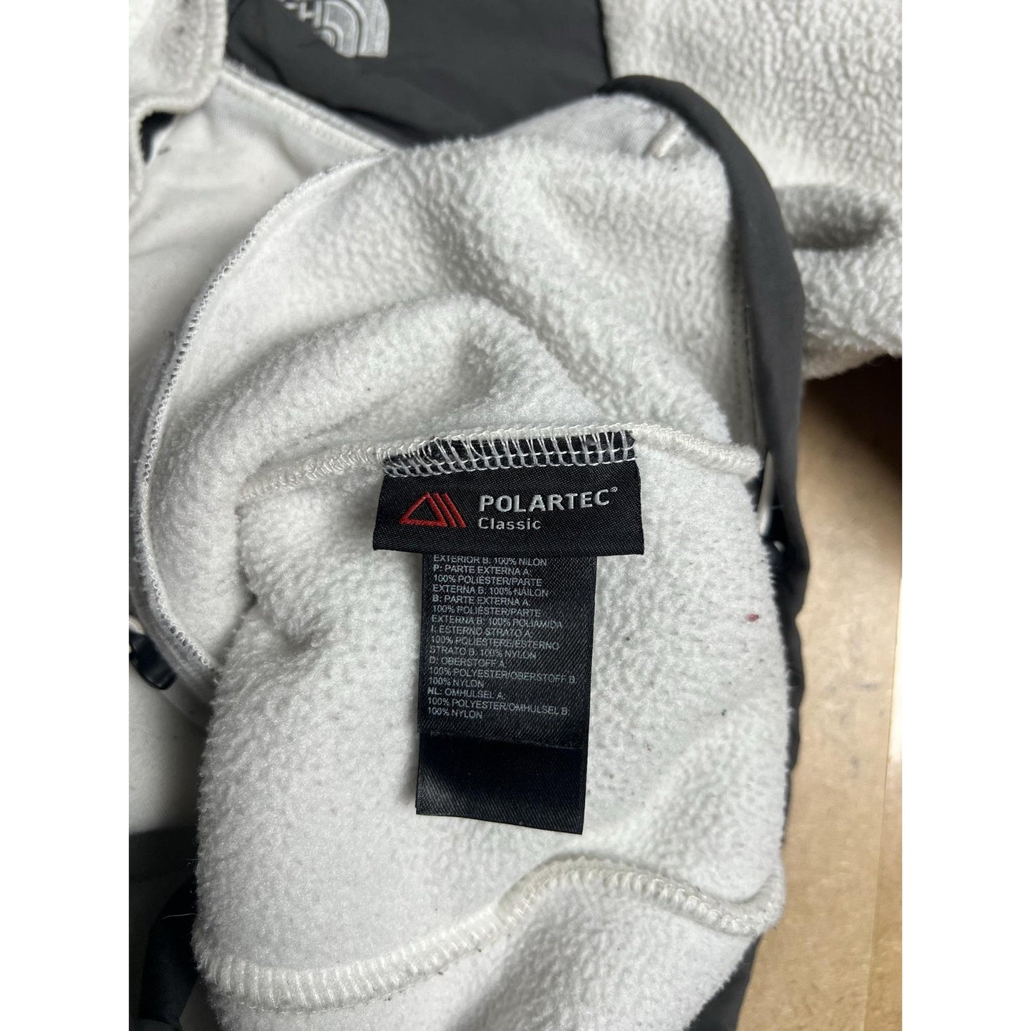 The North Face Sweater Womens S White Gray Full Zip Hooded Fleece Polartec