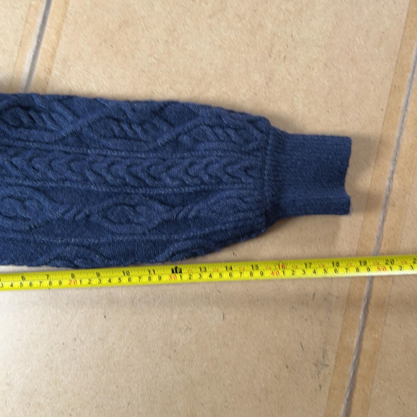 City Blues Cardigan Womens M Blue Cable-Knit Collared Open Pockets Heavyweight