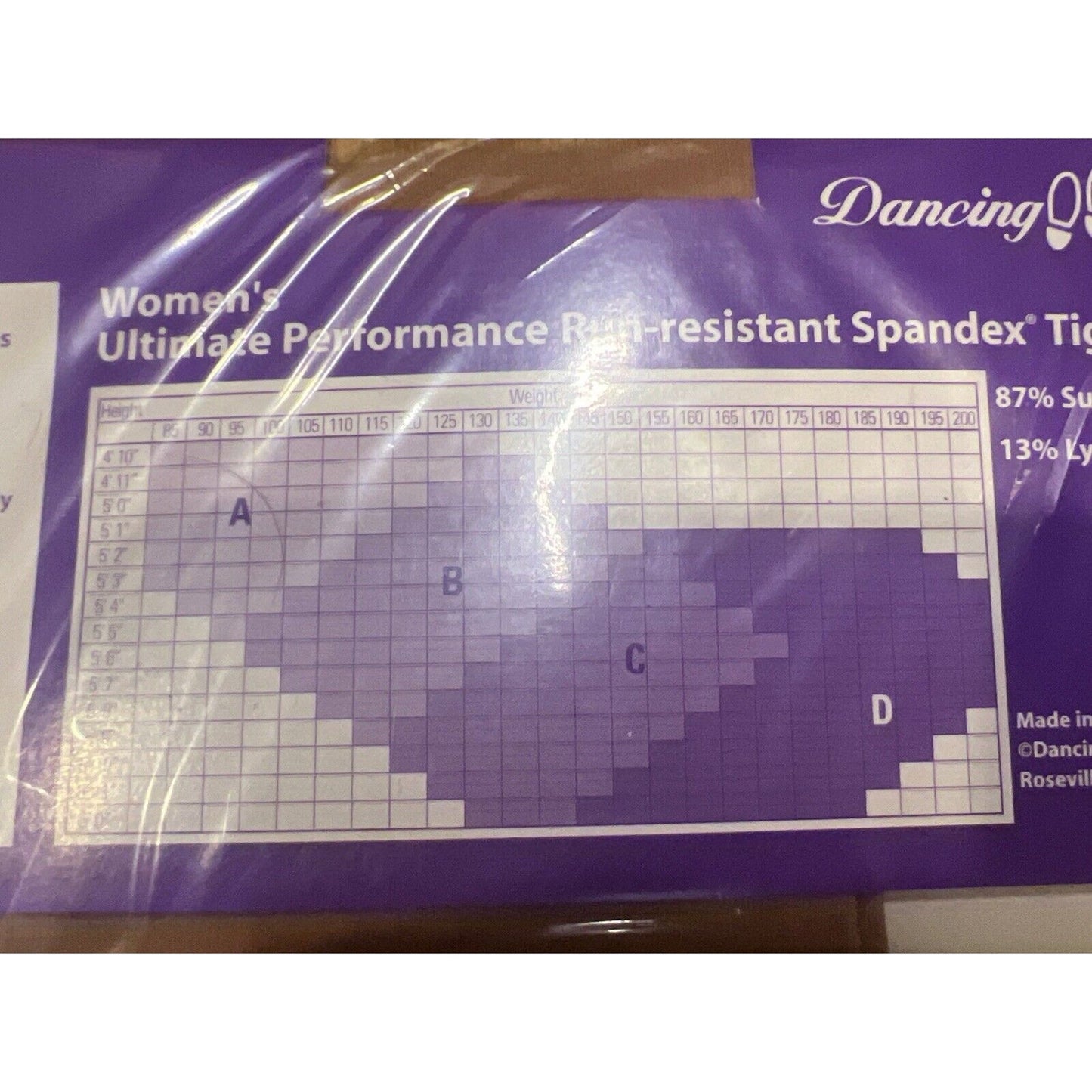 NEW Dancing Fair Women's Ultimate Performance Tights 910 Lt Suntan Size A