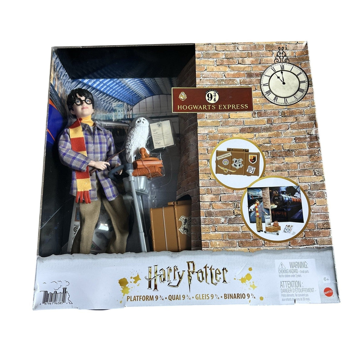 Mattel Harry Potter Platform 9 3/4 Hogwarts Express Doll Hedwig Luggage Toy