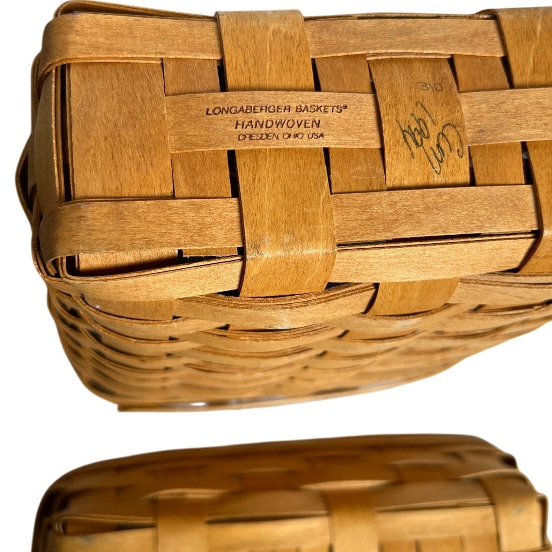 Vintage 90's Longaberger Magazine Baskets Standing Hand Woven