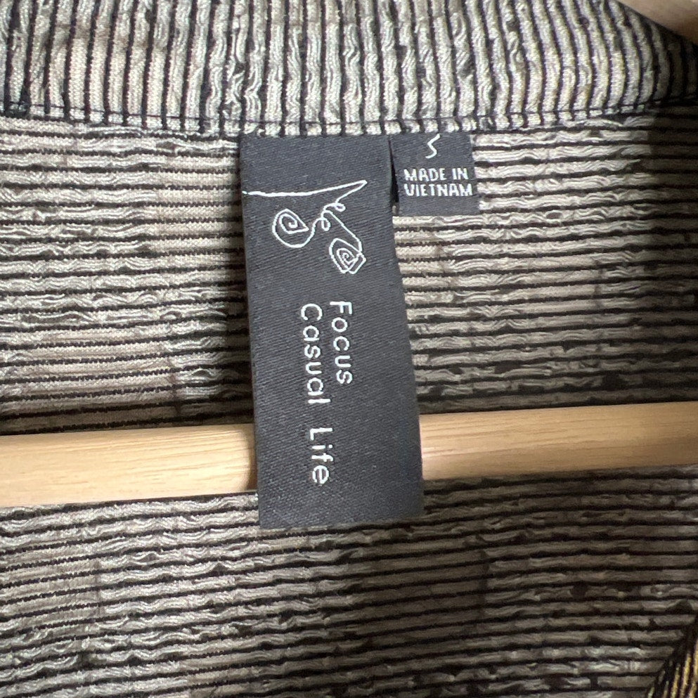 Focus Casual Life Small Cotton Sleeve Knit Cardigan Jacket Shacket Women's