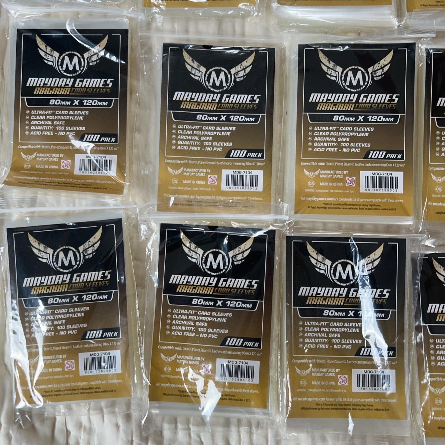 Mayday Games Magnum Card Sleeves Oversized 100ct Clear 80mm X 120mm Lot