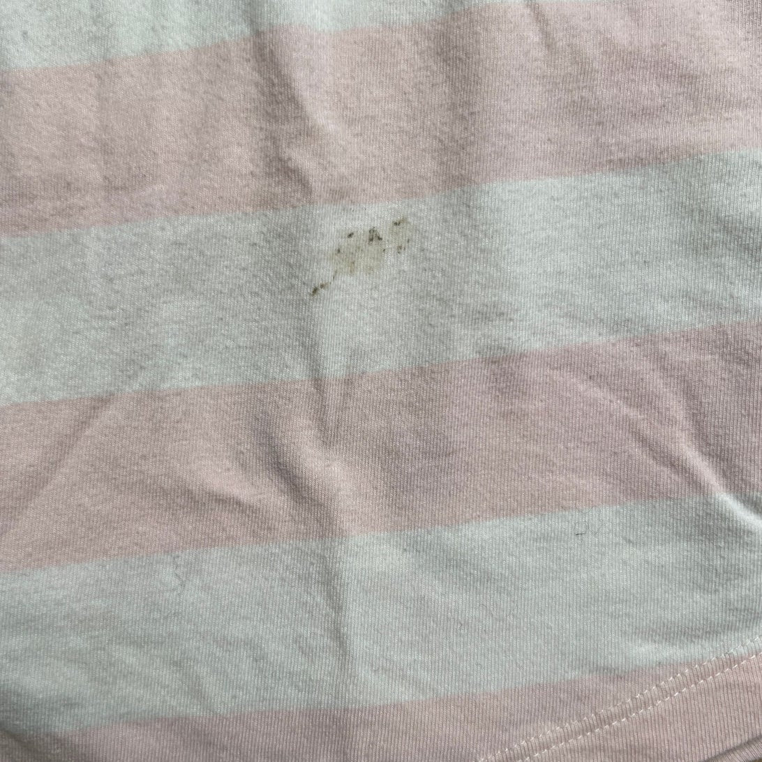 Polarn O. Pyret 4-6 Yrs Girl Pink/White Dress With Lemon Pocket Detail