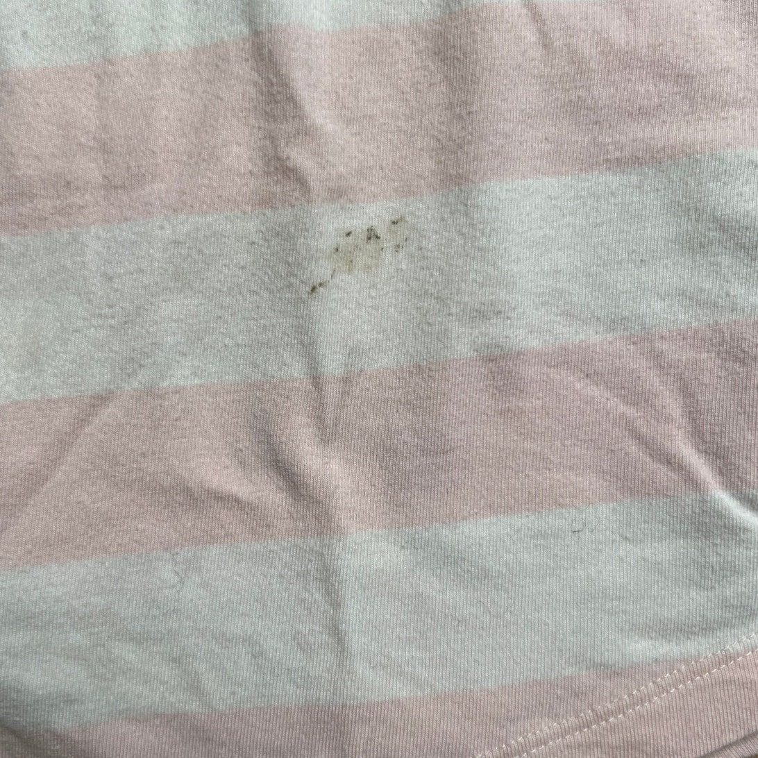 Polarn O. Pyret 4-6 Yrs Girl Pink/White Dress With Lemon Pocket Detail
