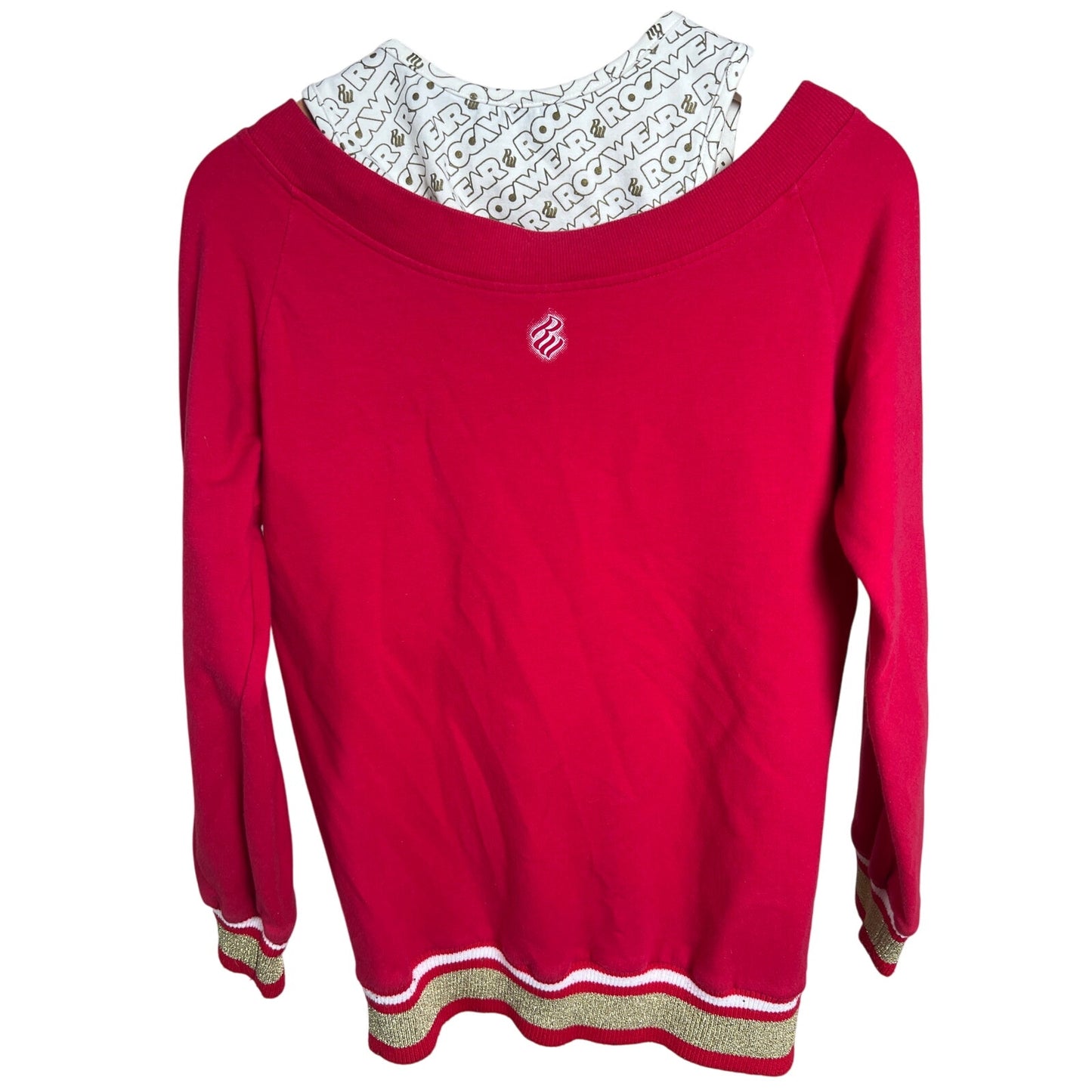 Y2K Rocawear Large Two Layer Red Women's Sweater Crewneck