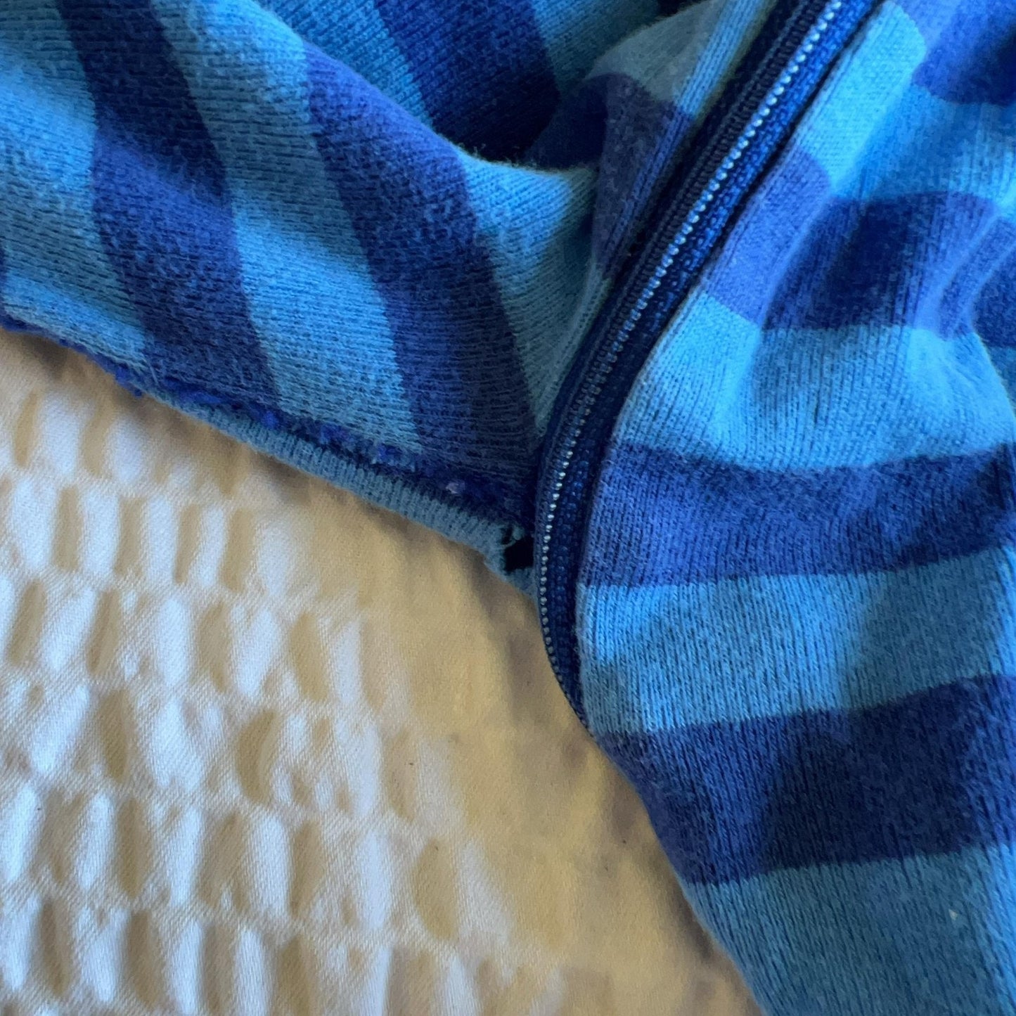 Hanna Andersson One Piece Boys 3T Blue Striped Jersey Zip Lightweight Peru