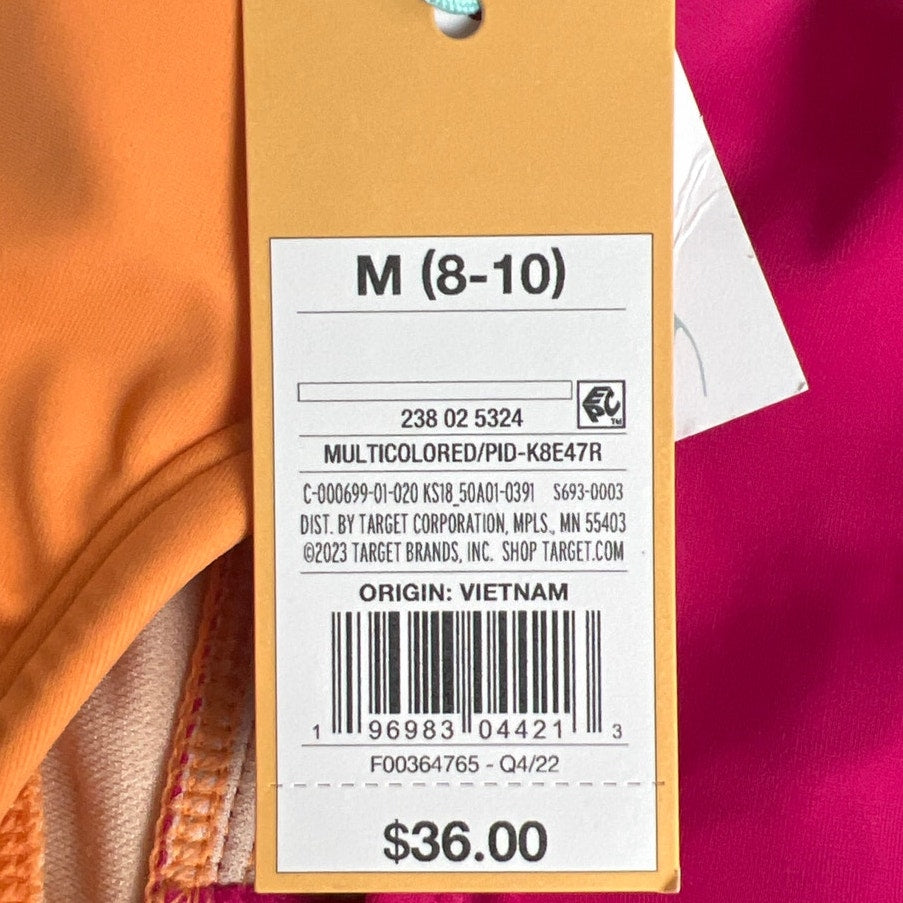 NWT Kona Sol Women's M One Piece Orange and Pink Swimsuit