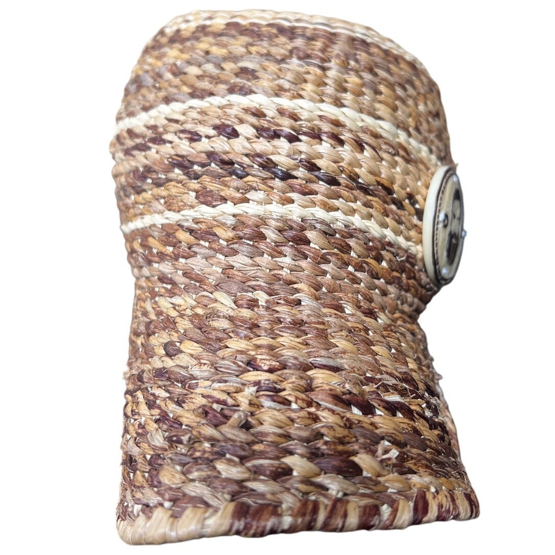 Ecuadoras Size Medium Woven Adjustable Straw Hat Handmade In Ecuador