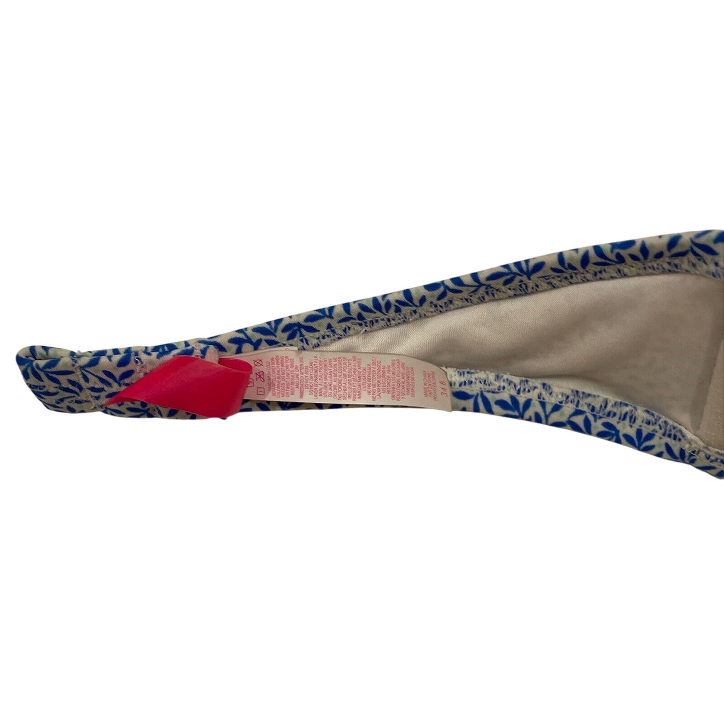 Victoria Victoria's Secret Blue Floral Halter Swimsuit Bikini Top Size 34 B EUC