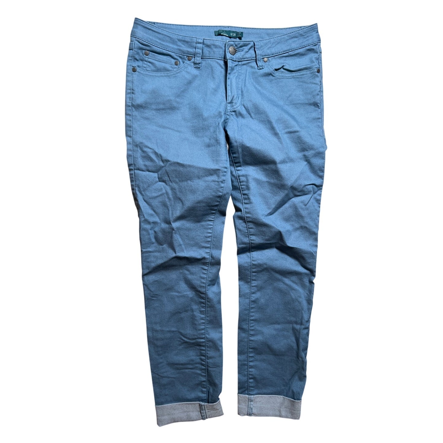 PrAna Cropped Blue Pants Women Size 6/28 Skinny Leg