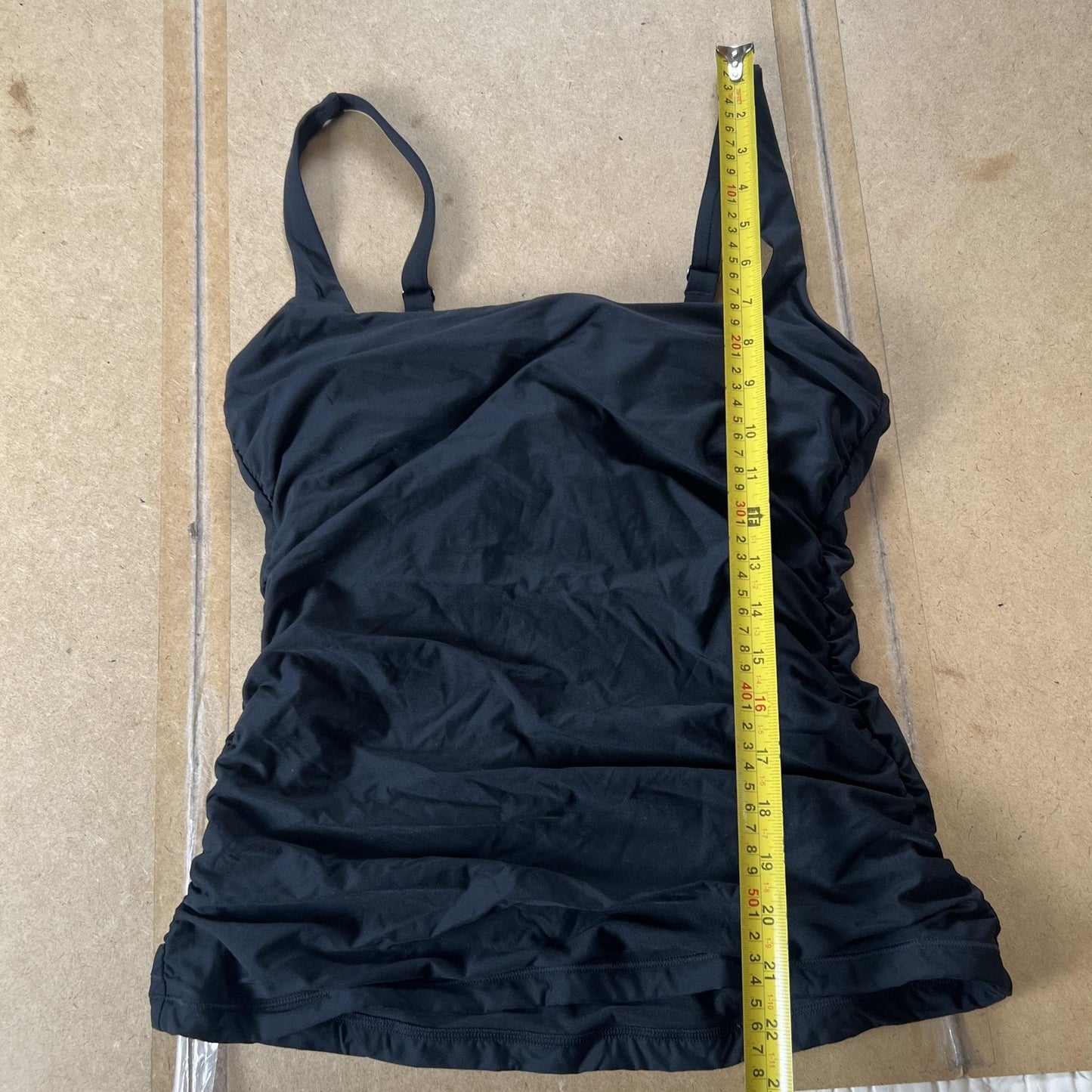 Athleta Tankini Womens 36B/C Black Adjustable Strap Built-In Bra Lined