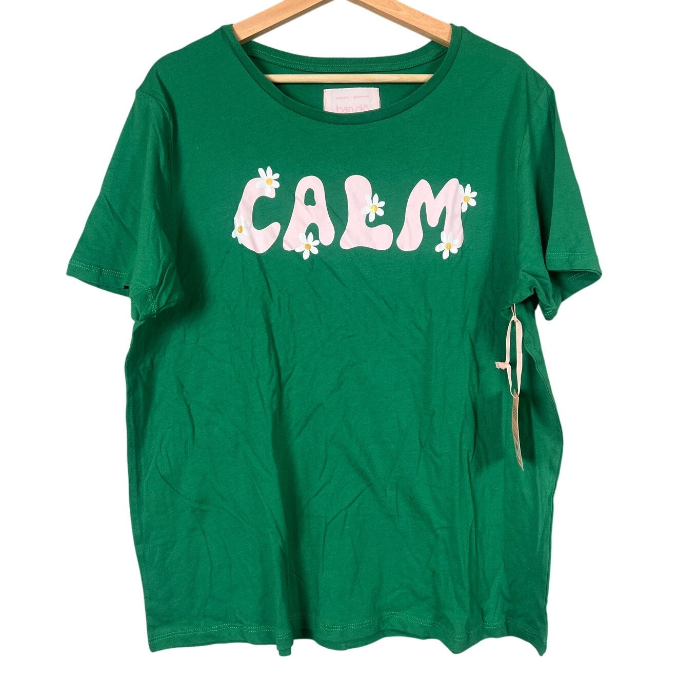 Ban.do NWT Calm Green Spellout Shirt XL Floral