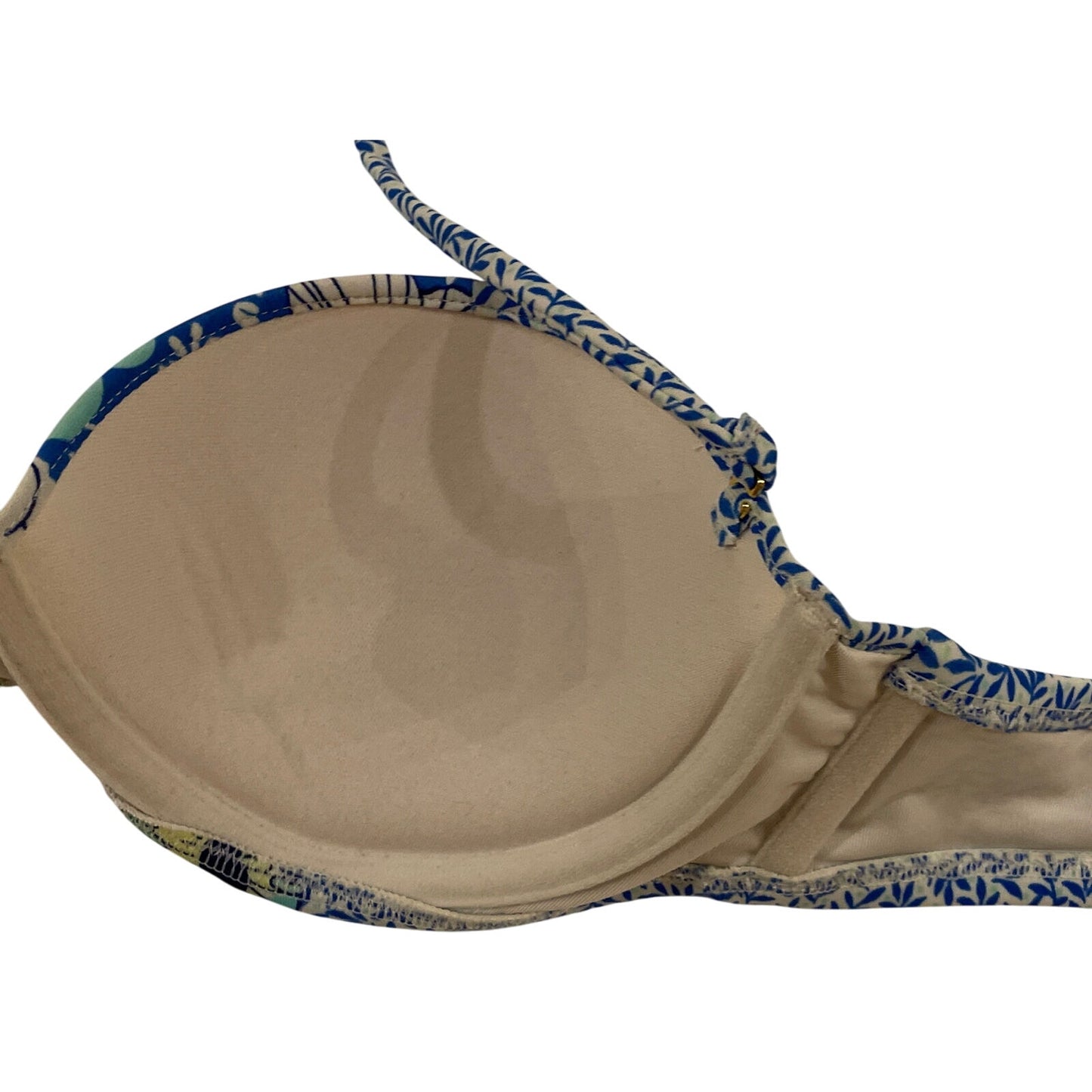 Victoria Victoria's Secret Blue Floral Halter Swimsuit Bikini Top Size 34 B EUC