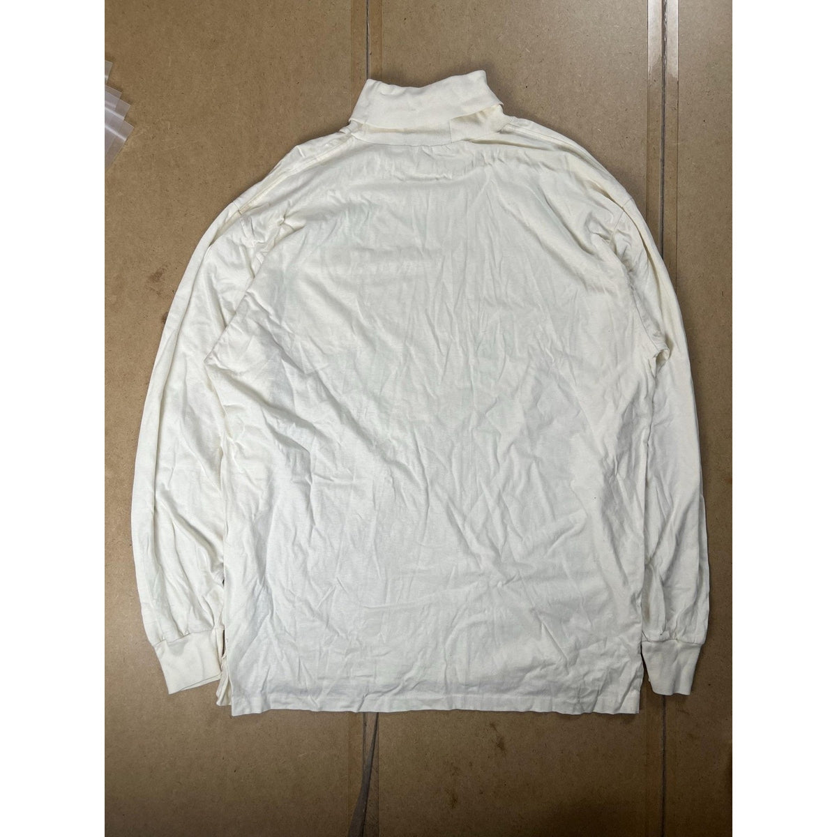 Polo Ralph Lauren Shirt Mens L White Turtleneck Long Sleeve Pocket Cotton Jersey