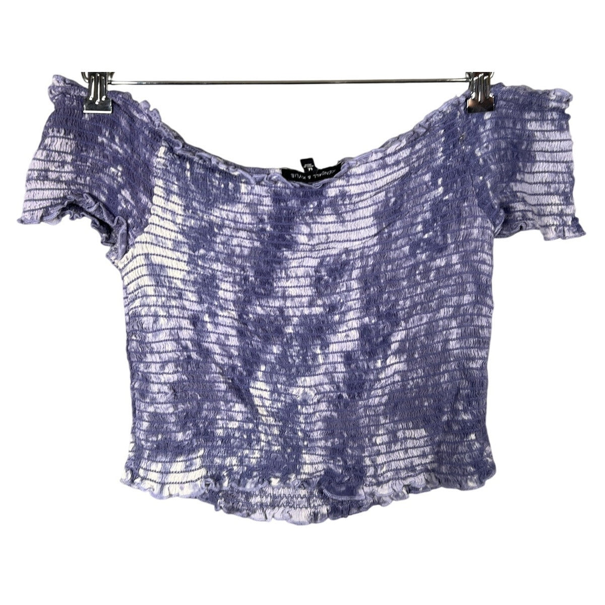 Kendall & Kylie Top Size Medium 100% Rayon Crop Top Smocked Shirt