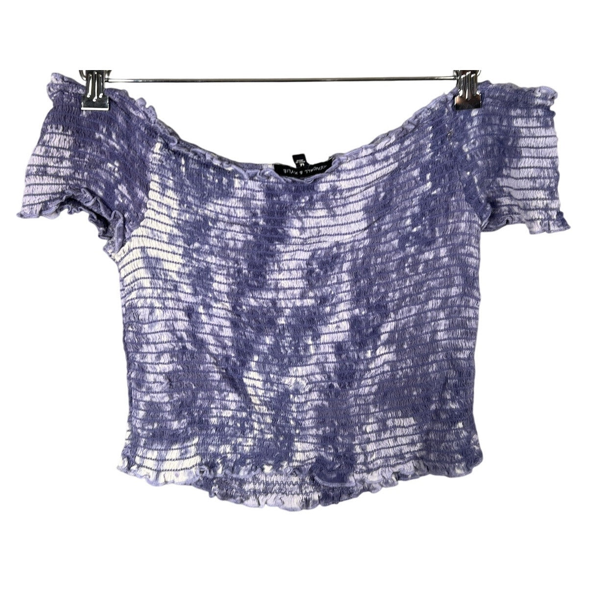 Kendall & Kylie Top Size Medium 100% Rayon Crop Top Smocked Shirt