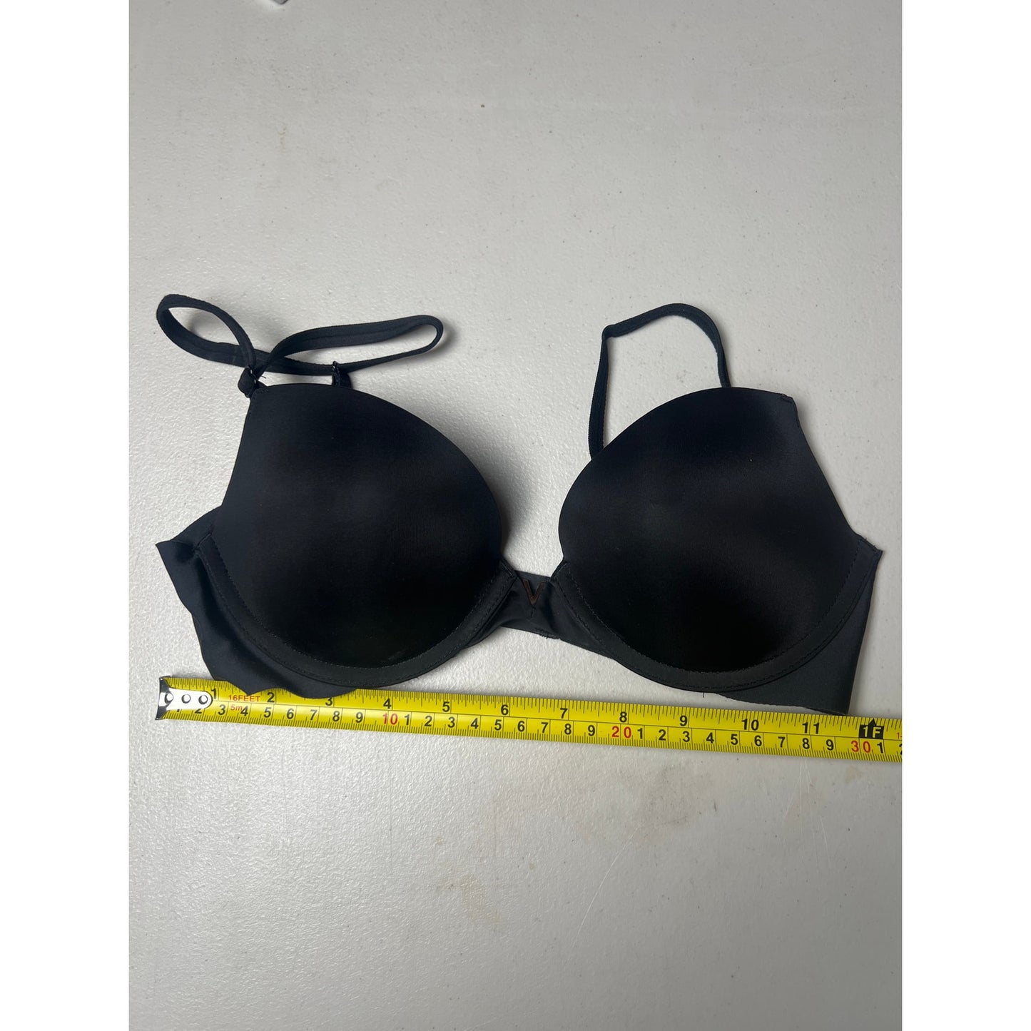 Victoria's Secret Solid Black Underwire Shoulder Straps Demi Push-Up Bra 32C