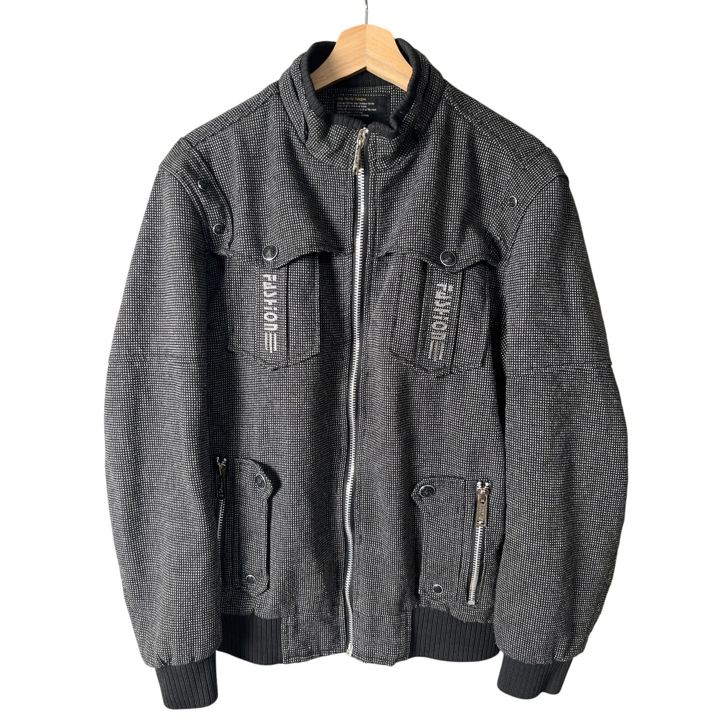 Jiaoxing Raw Ide099 2XL Zip up Gray Men's Jacket
