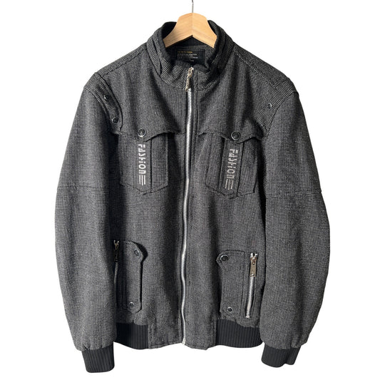 Jiaoxing Raw Ide099 2XL Zip up Gray Men's Jacket