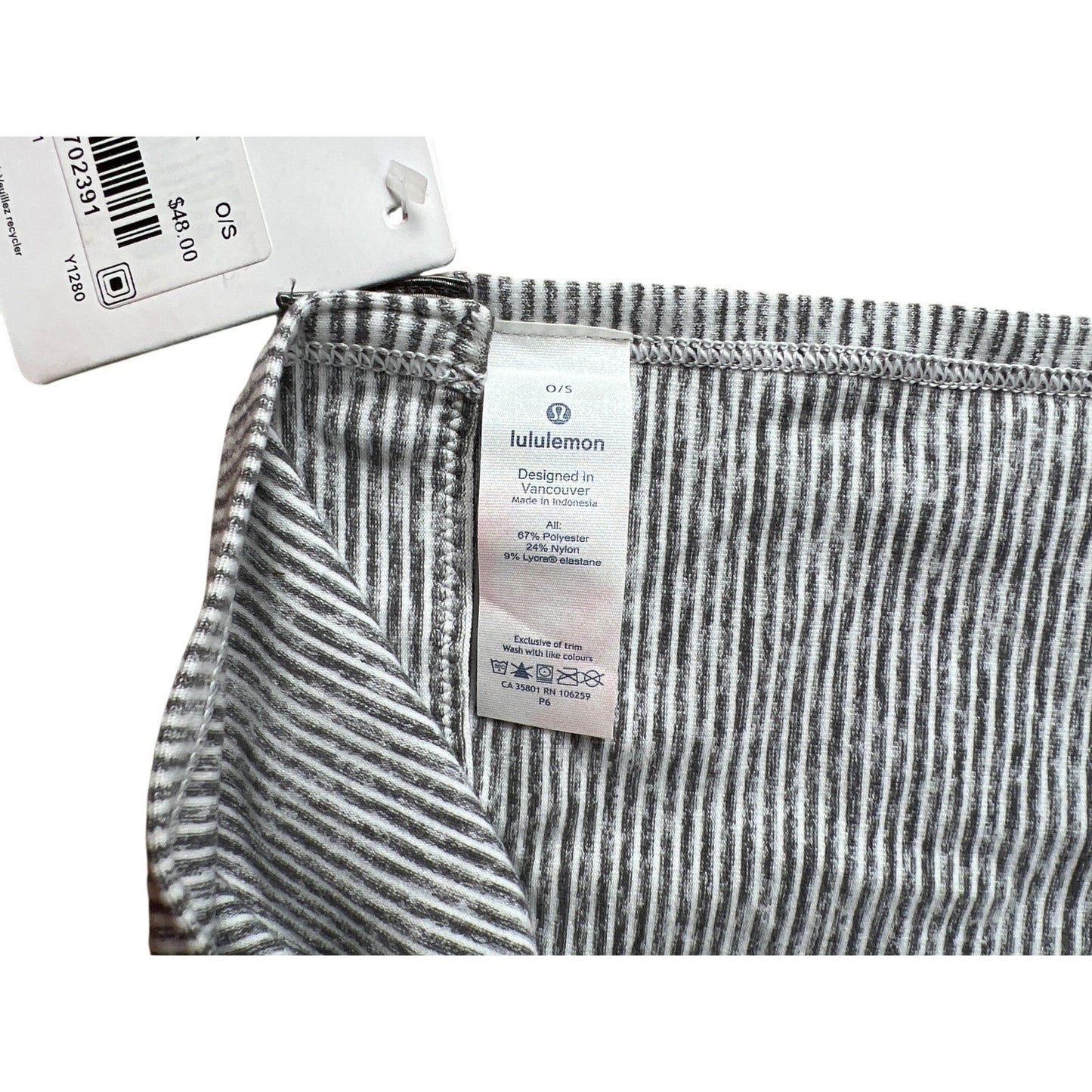 NWT Lululemon Womens Cozy Rulu Vinyasa Infinity Snap Scarf Double Trouble Stripe