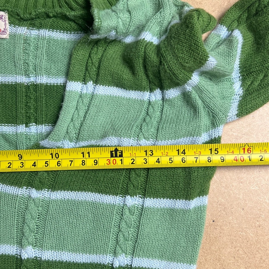 The Myth Of Jade Green Hooded Striped Knit Long Sleeve Size XS