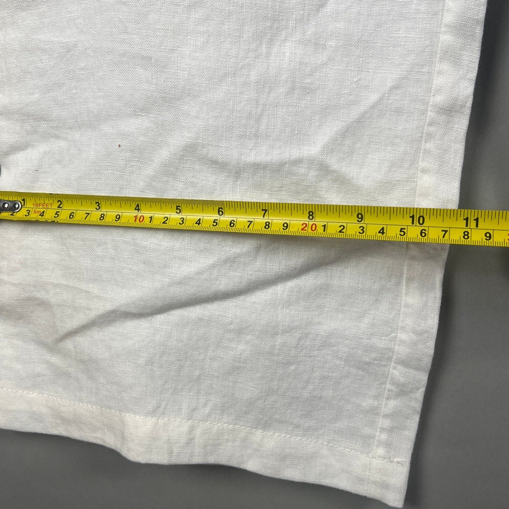 Eileen Fisher Pants 100% Linen Straight Leg Trouser White Size XL