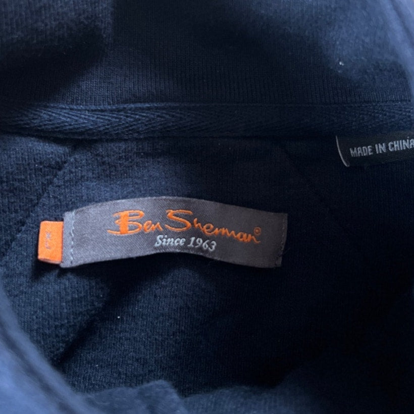 Ben Sherman Navy Blue Full-Zip Up Sweater Size XL