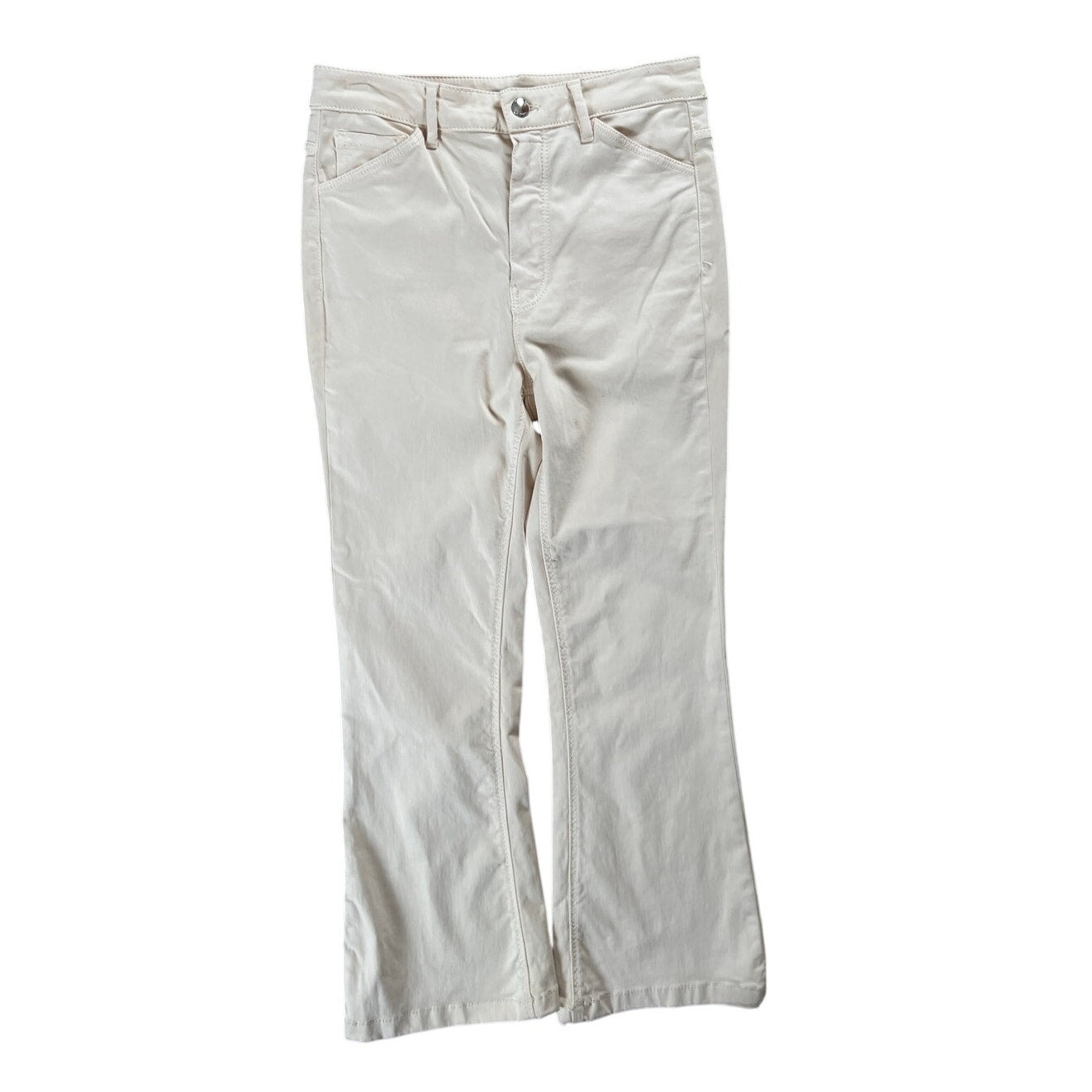 Massimo Dutti White Flare Wide Leg Women Size 4