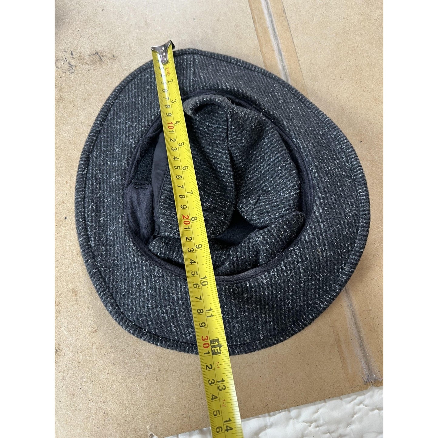 Tilley Endurables Hat Bucket Mens 7 1/8 Gray Tweed Lined Insulated Winter
