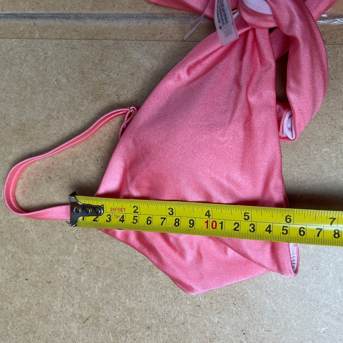 NWT Victorias Secret Small Pink Tie Silky Smooth Triangle Padded Bikini Top